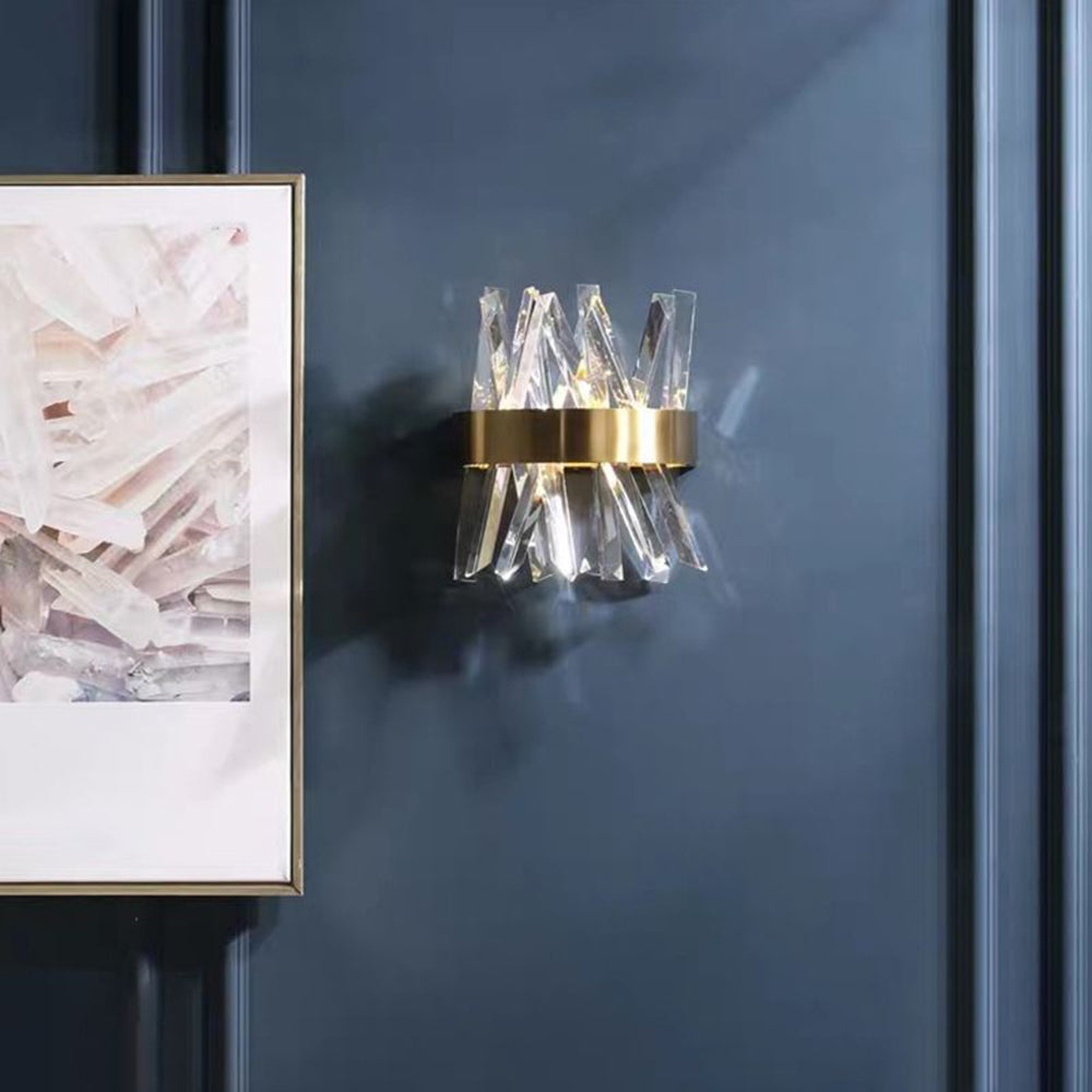 Kristy Lujo Decorativo Metal/Cristal LED Aplique de Pared Dorado