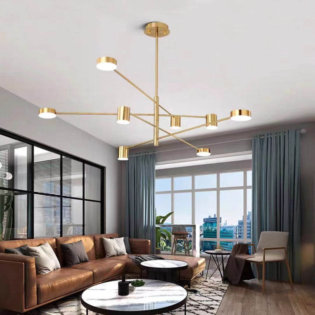 Arisha Moderno Industria Rama LED Lámpara Colgante Negro/Oro Dormitorio/ Salón Metal