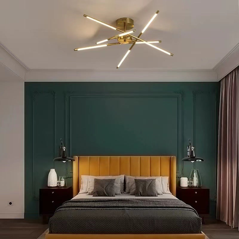 Arisha Moderna Metal Geométrica Lámpara de Techo Negro/Oro Salón