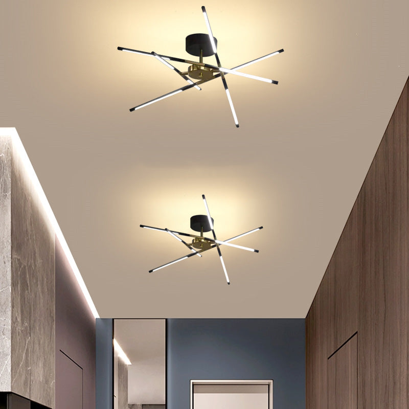 Arisha Moderna Metal Geométrica Lámpara de Techo Negro/Oro Salón