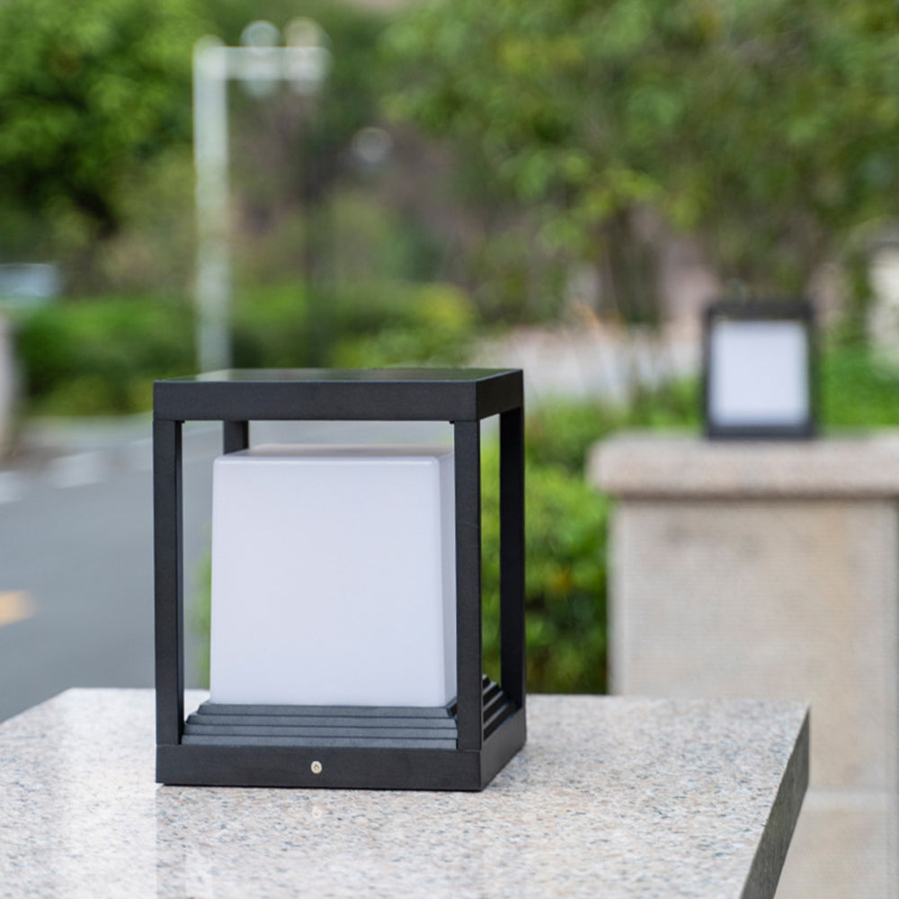 Ray Moderna Rectangular Metal Lámpara Exterior Jardín