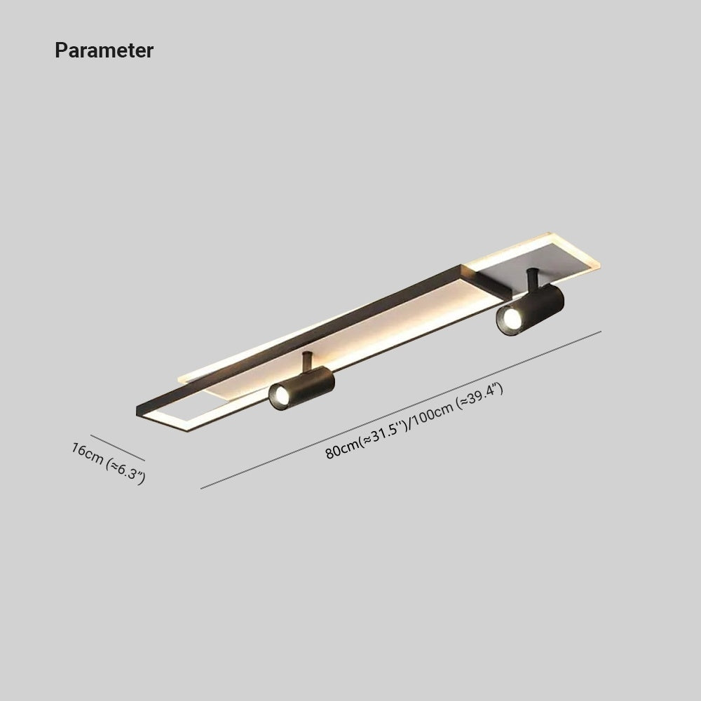 Aim Moderna Geométrica Acrílico/Metal LED Lámpara de Techo Negra