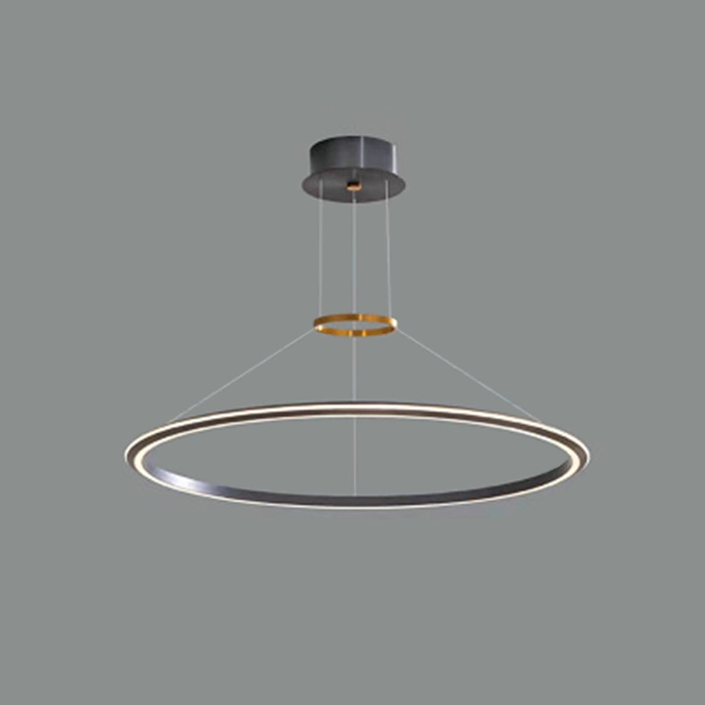 Arisha Moderna Anillo Aluminio Lámpara Colgante Negra