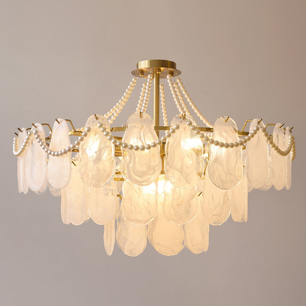 Kristy Antigua Metal/Vidrio Decorativa Lámpara Colgante Blanca