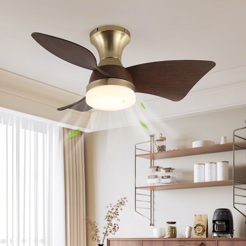 Lámpara Ventilador de Techo Moderna de Madera Aureon con aspas extendidas