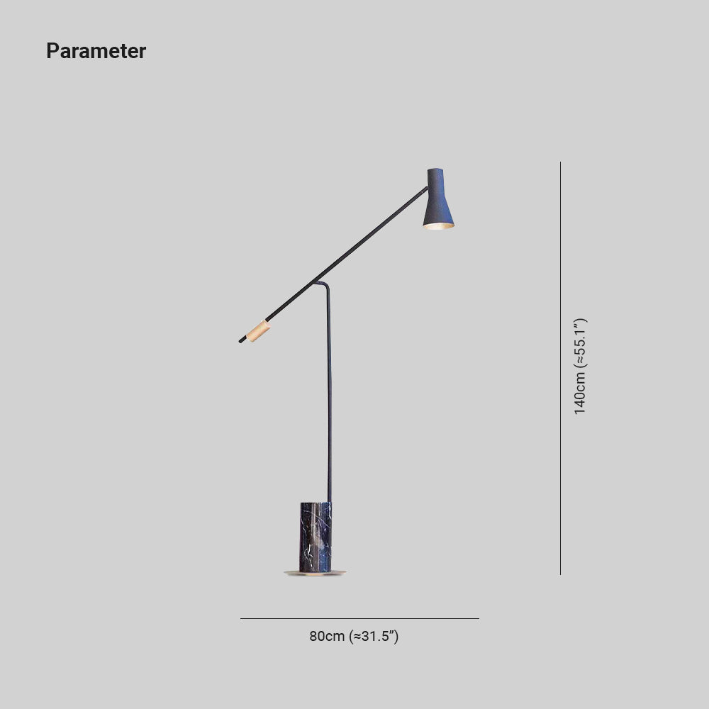 Mira Moderna Minimalista Mármol/Metal Lámpara de Pie Negra