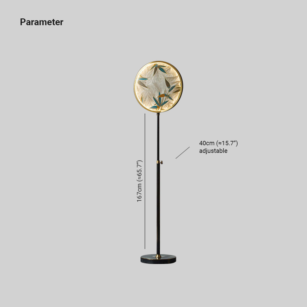 Mira Zen Artistic Circle Metal/Vidrio Lámpara de Pie