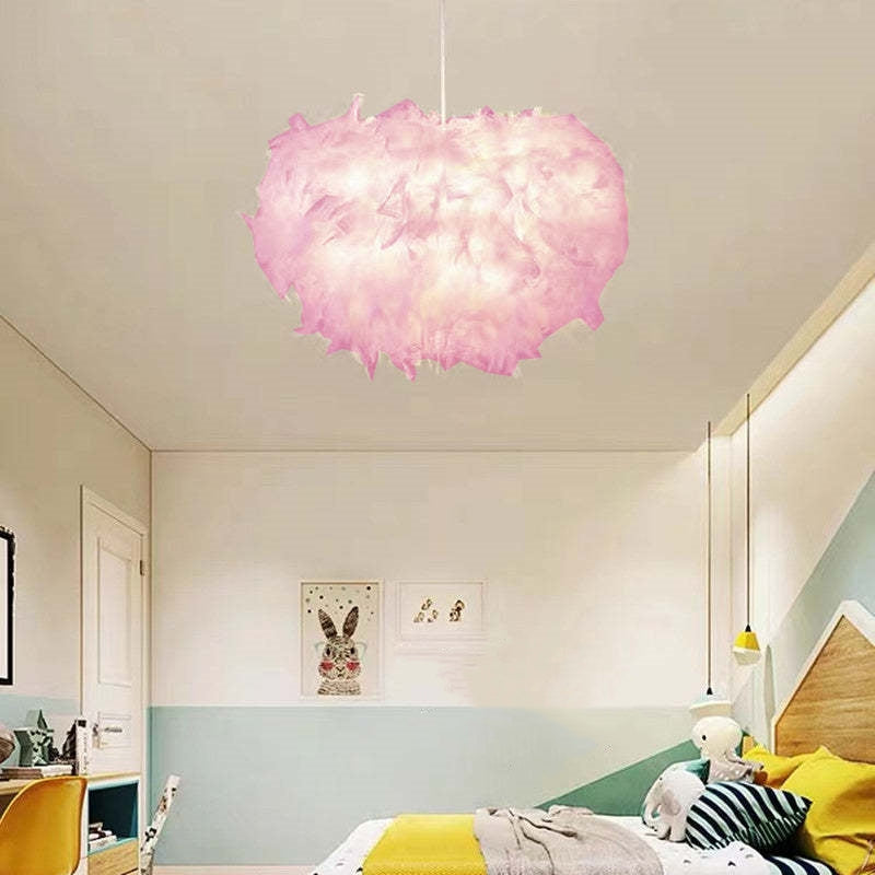 O'Moore Nórdica Pluma Lámpara Colgante Blanca/Rosa