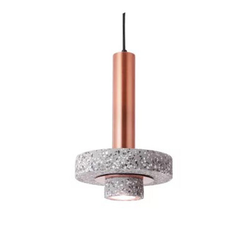 Arisha Moderna LED Redonda Metal/Piedra Lámpara Colgante Dorada