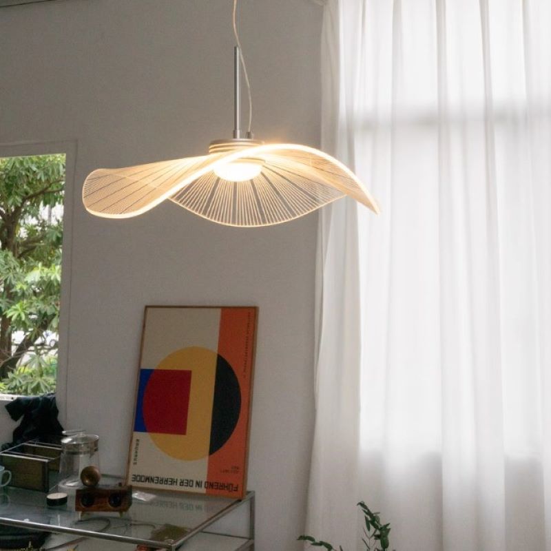 Ritta Diseño Loto Hoja Metal Acrílico LED Lámpara Colgante Dormitorio