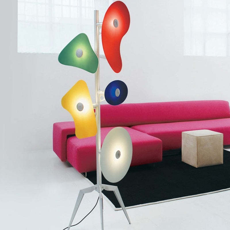 Morandi Modern Geométrico Metal LED Lámpara de Pie Blanca