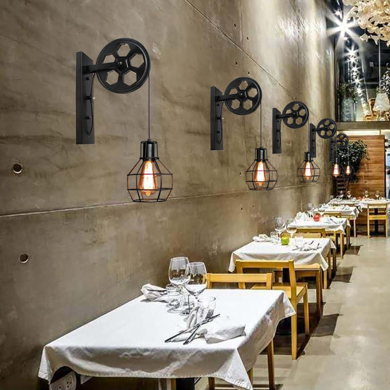 Silva Vintage Industrial LED Aplique de Pared Bronce/Negra