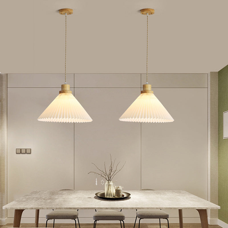 Muto Arte Paraguas Madera/PVC Lámpara Colgante Beige