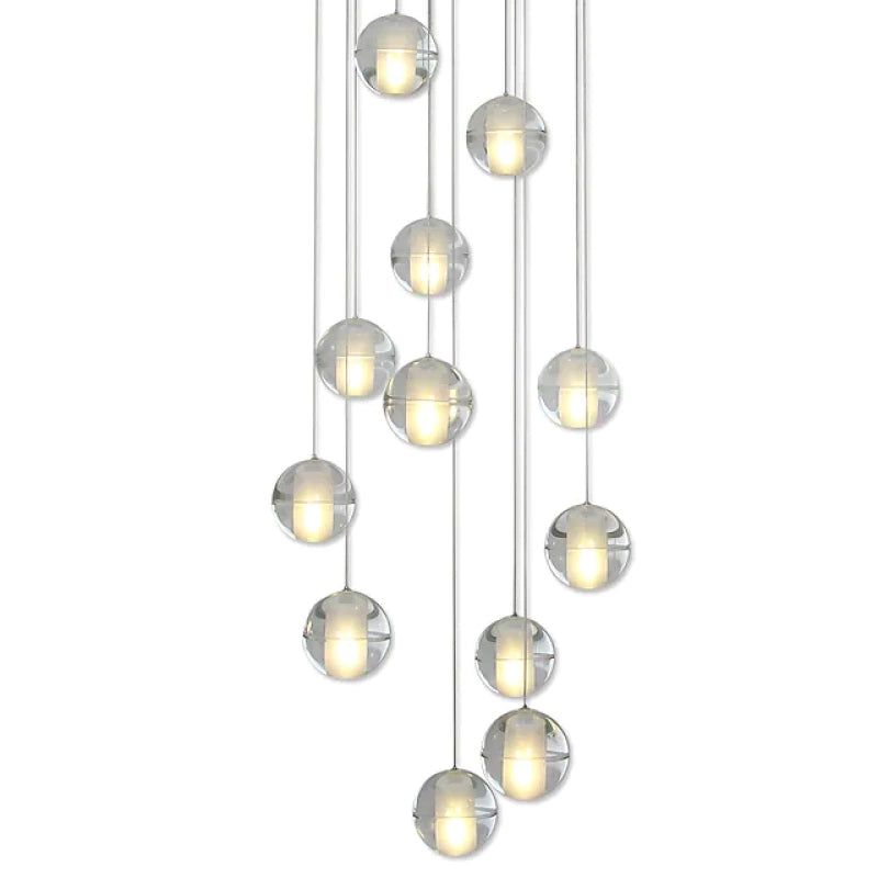 Valentina Moderna Bola Cristal Diseño Lámpara Colgante Plata