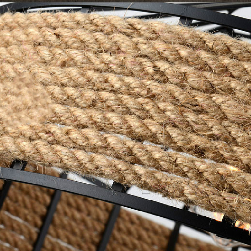 Silva Vintage Redonda Metal/Cuerda Lámpara Colgante Marrón