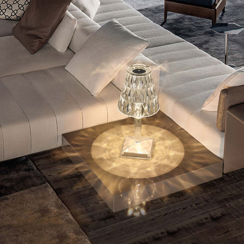 Kristy Moderna Minimalista Cristal Lámpara de Mesa Transparente