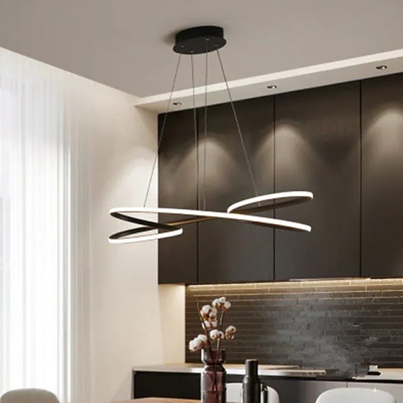 Arisha Moderna Metal Geométrica Lámpara Colgante Blanca/Negra