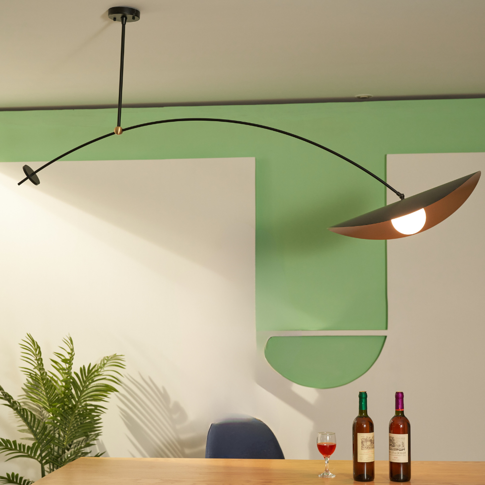 Arisha Moderna Minimalista Diseño Lámpara Colgante Metal Negra