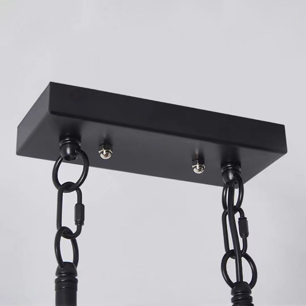 Silva Industrial Vintage Cuadrada Metal/Madera Lámpara Colgante Negra