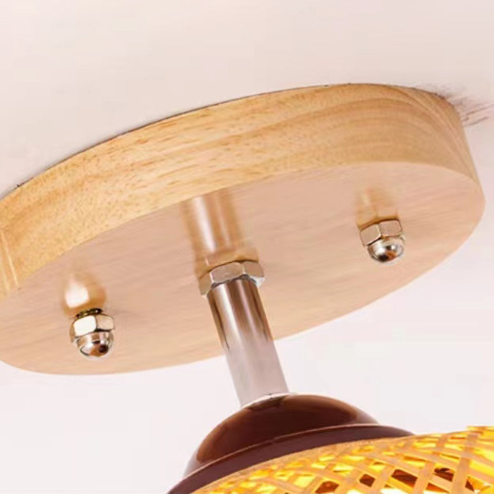 Muto Moderna Esfera Bambú/PVC Lámpara de Techo Madera