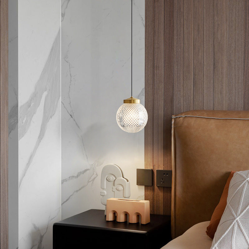 Modern Minimalista Arte Deco Esfera Metal Lámpara Colgante Oro