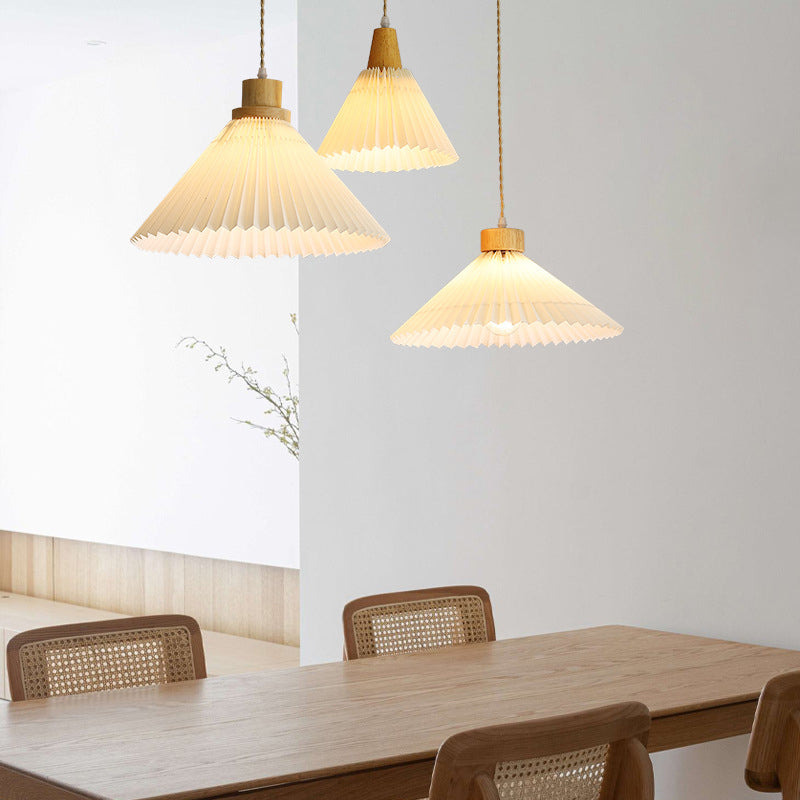 Muto Arte Paraguas Madera/PVC Lámpara Colgante Beige