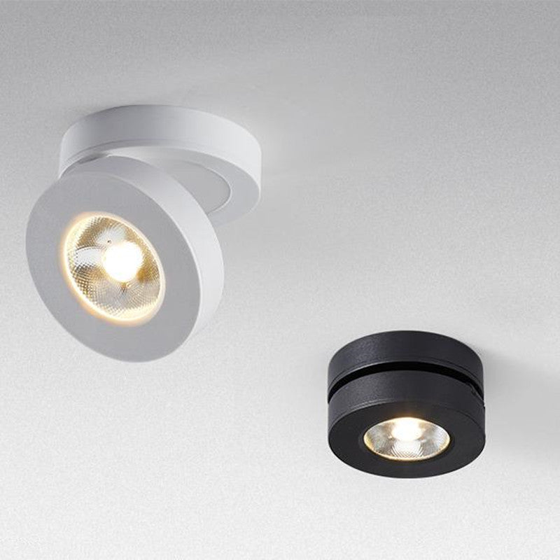 Modern Clásica Redonda Metal LED Lámpara de Techo Negra/Blanca