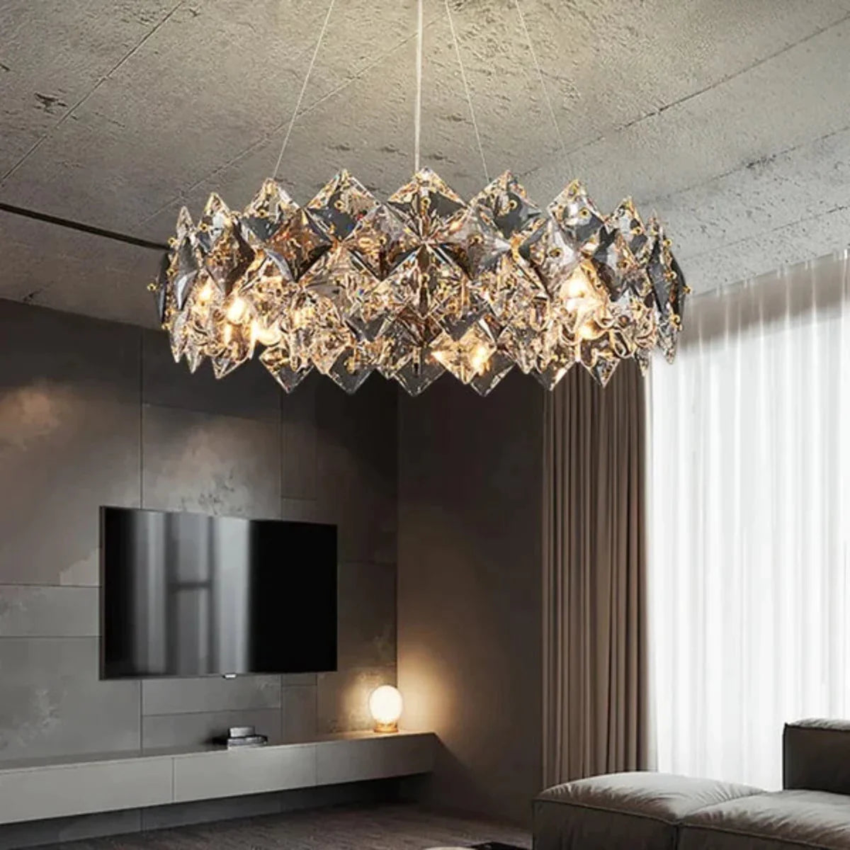 Kristy Moderno 6-Luz Tiered Crystal Lámparas de Araña With Ajustable Cables