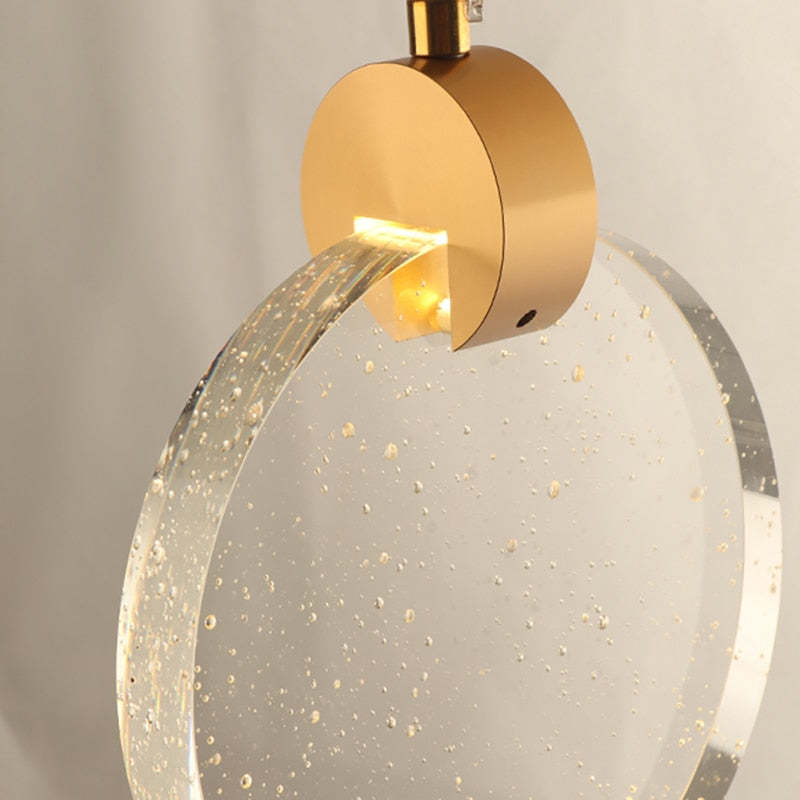 Kristy Lujo Redonda Metal/Cristal LED Lámpara Colgante Dorada