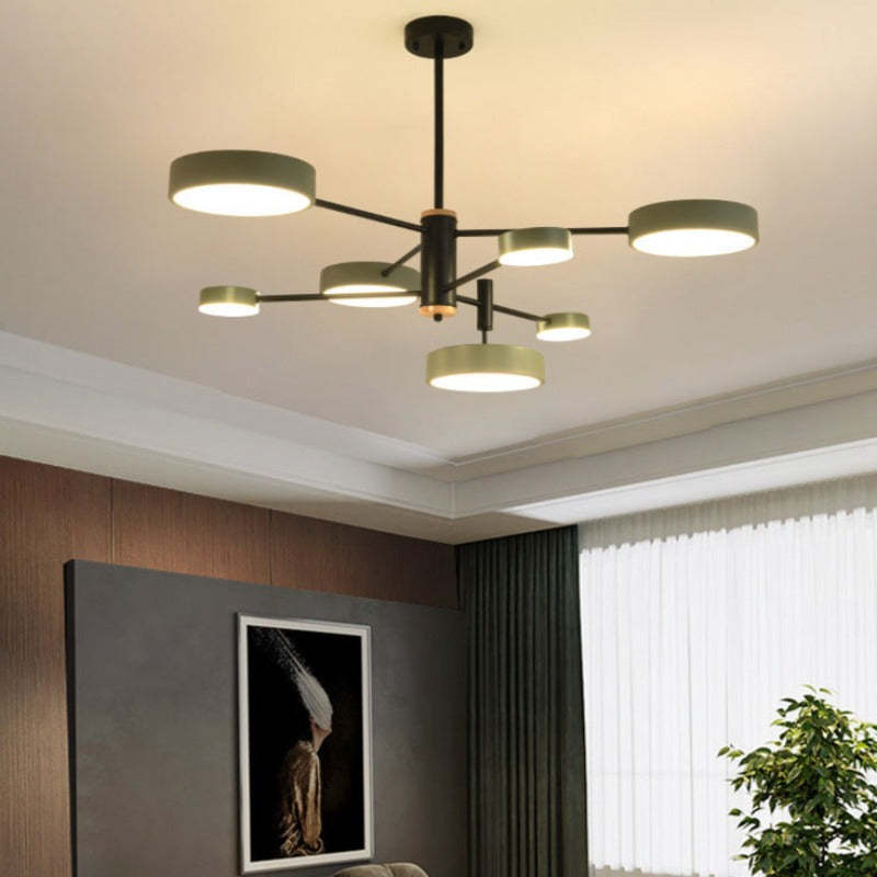 Arisha Moderna Bifurcado Metal/Madera Lámpara Colgante Dorada/Blanca/Gris