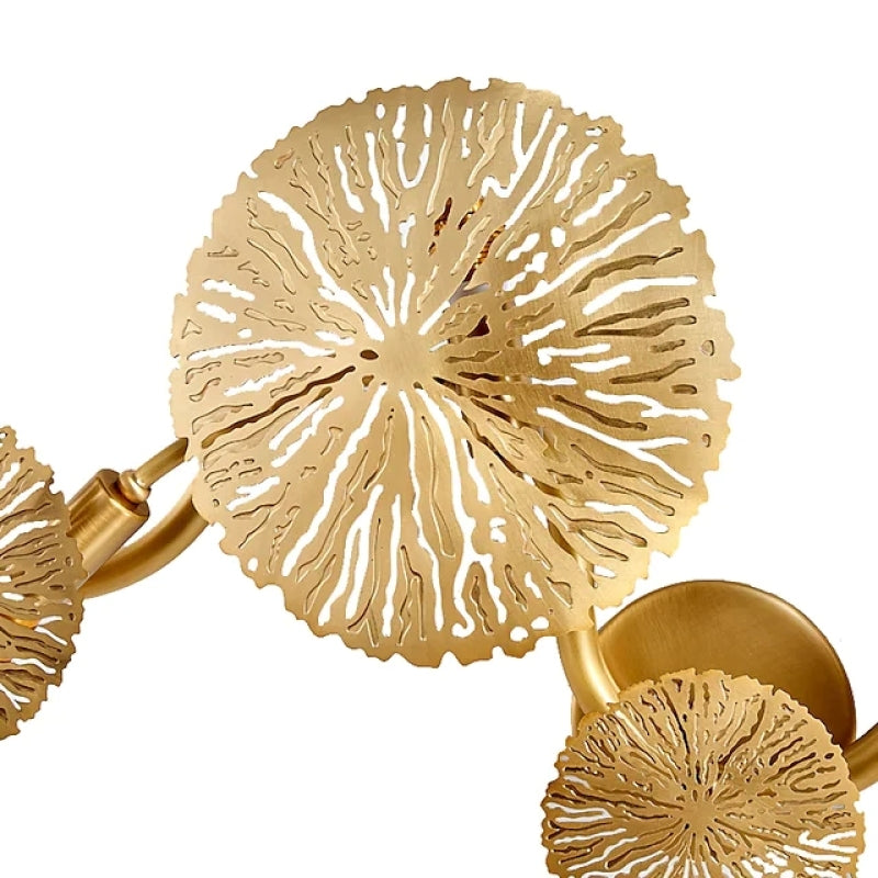 Arisha Diseño Lujo Árbol Metal Aplique de Pared Dorado