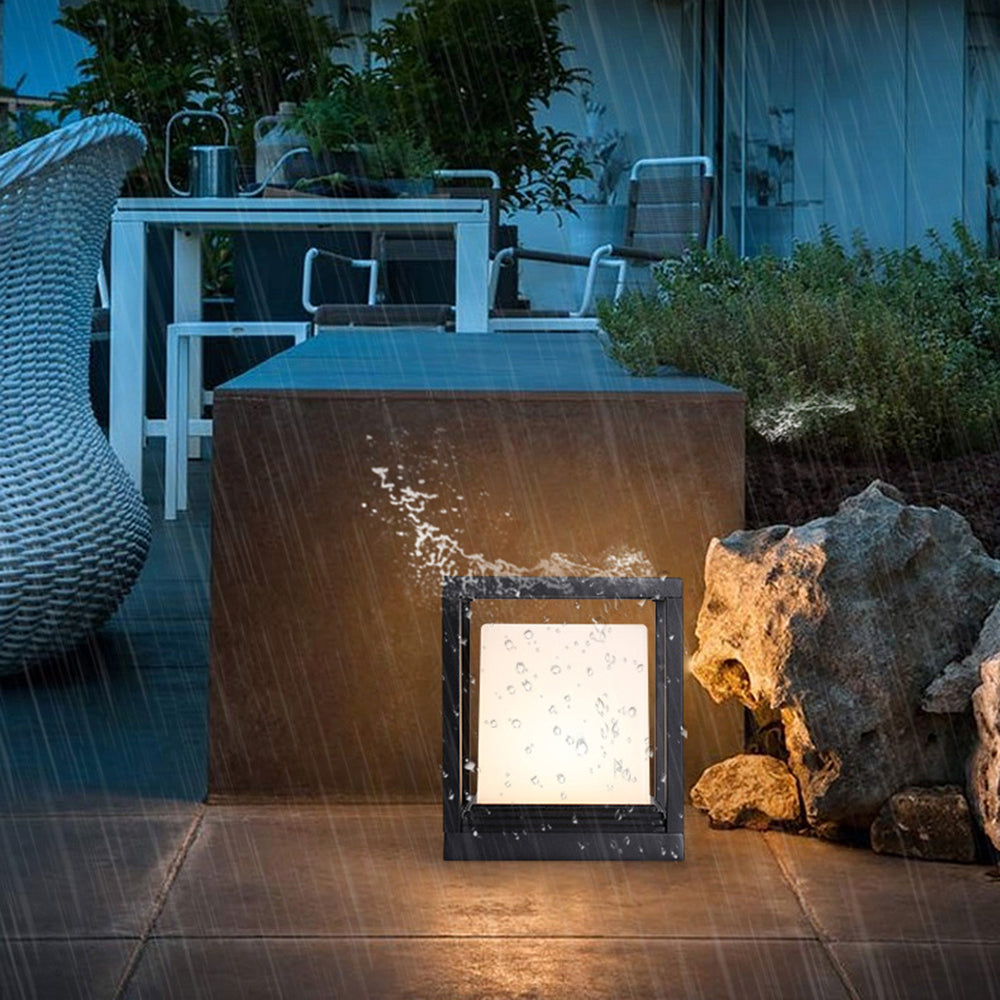 Ray Moderna Rectangular Metal Lámpara Exterior Jardín