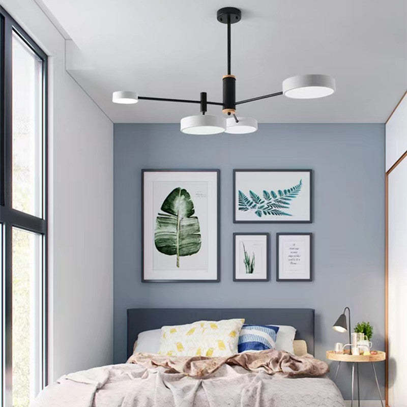 Arisha Moderna Bifurcado Metal/Madera Lámpara Colgante Dorada/Blanca/Gris