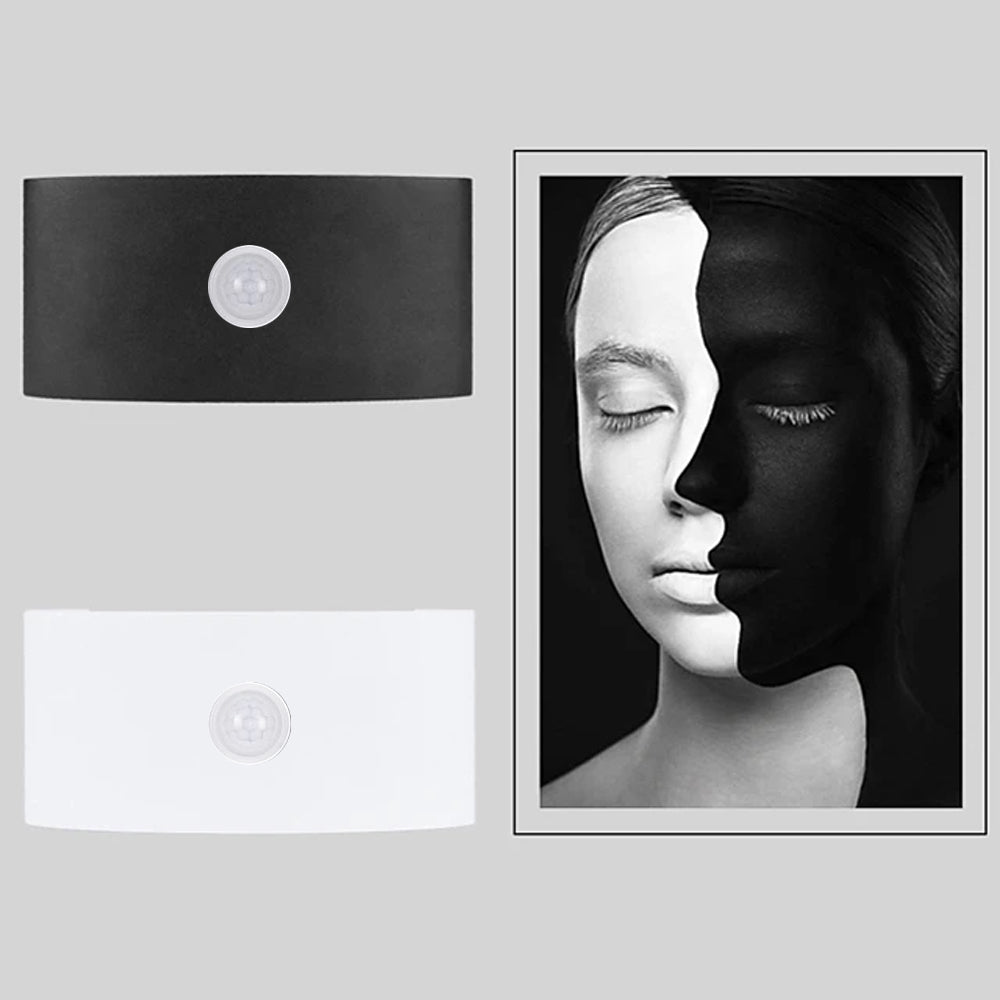 Ray Moderno Rectangular Metal LED Aplique de Pared Exterior Negro/Blanco