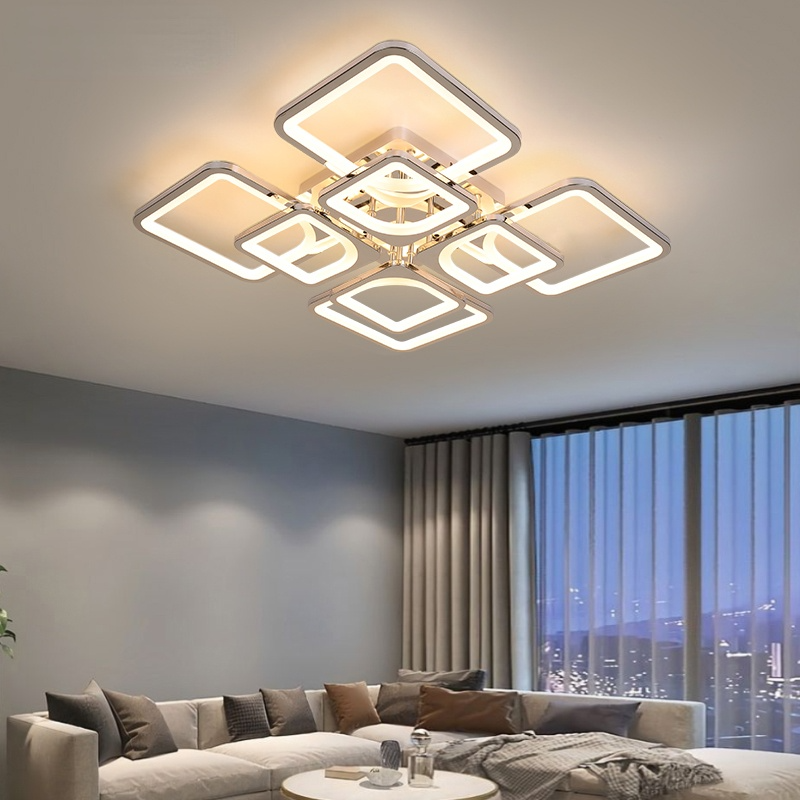 Arisha Moderna Cuadrada Metal LED Lámpara de Techo Blanca