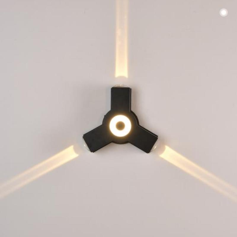 Ray Industrial LED Geométrico Metal/Acrílico Aplique de Pared Negro