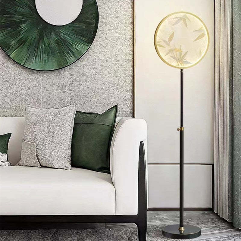 Mira Zen Artistic Circle Metal/Vidrio Lámpara de Pie