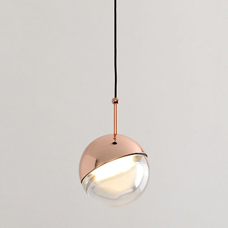 Valentina Moderna Bola Metal/Vidrio Lámpara Colgante Dorada/Rosa