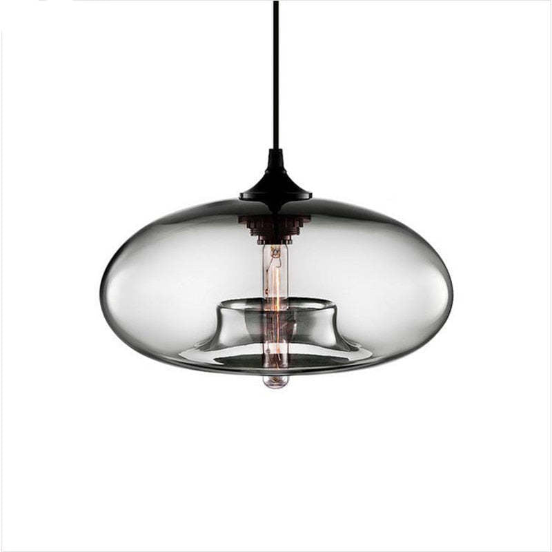 Valentina Moderna Macaron Vidrio LED Lámpara Colgante Negra/Rosa/Azul