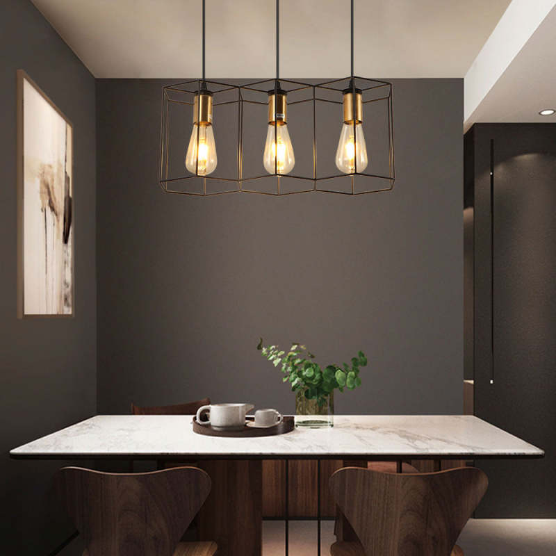 Arisha Moderna Geométrica Metal Lámpara Colgante Negra