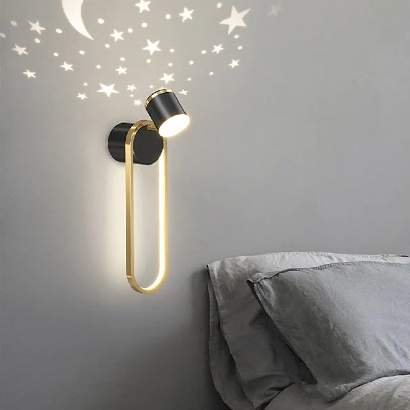 Ray Moderno Geométrico Metal LED Aplique de Pared Negro