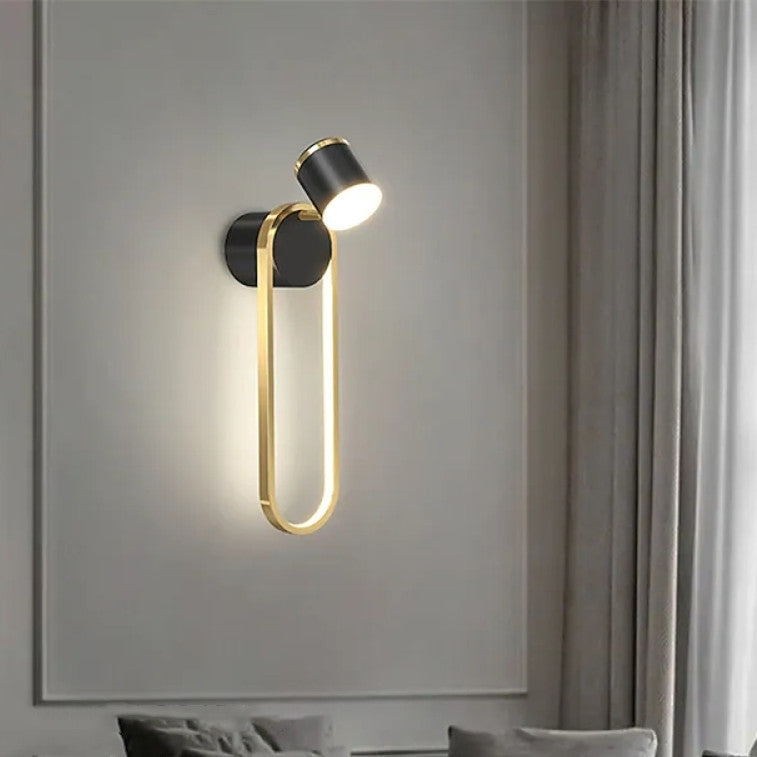 Ray Moderno Geométrico Metal LED Aplique de Pared Negro