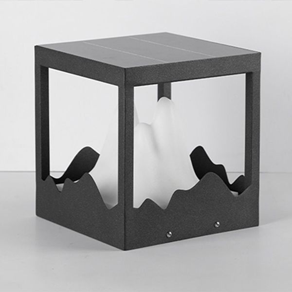 Ray Moderno Lámpara De Pie Exterior Cuboide Metal Patio