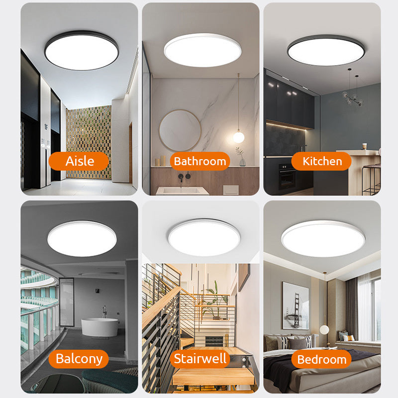Arisha Minimalista Redonda Acrílico LED Lámpara de Techo Blanca/Negra