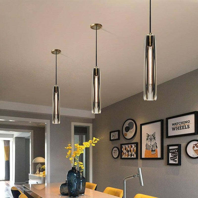 Arisha Moderna Minimalista Tubo Vidrio/Metal Lámpara Colgante