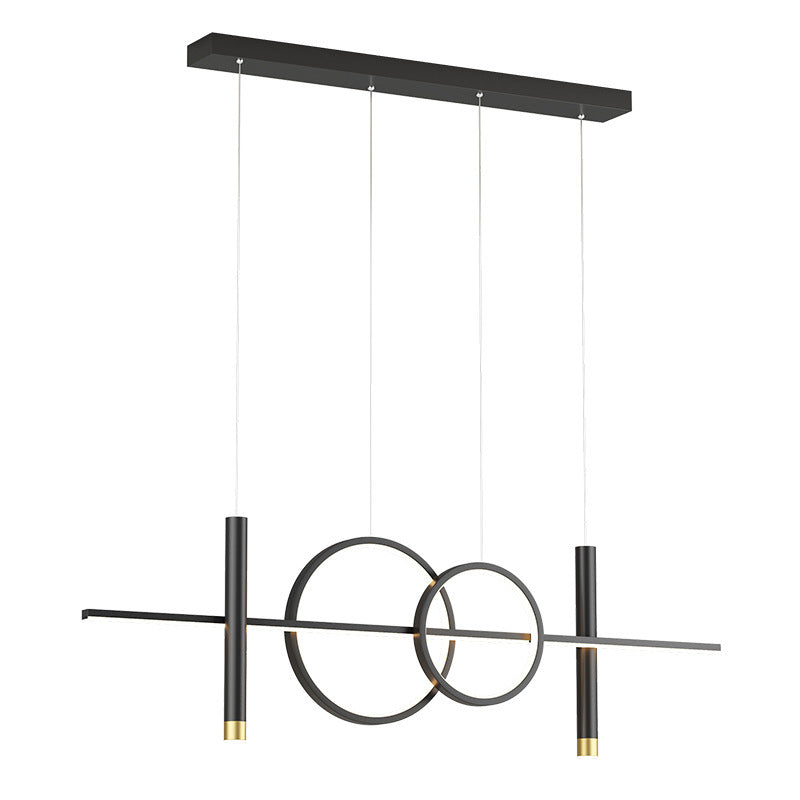 Arisha Minimalista Redonda/Lineal Metal Lámpara Colgante Negra/Dorada