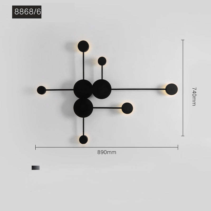 Arisha Moderno Multiple Metal Aplique de Pared Negro