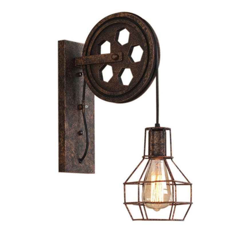 Silva Vintage Industrial LED Aplique de Pared Bronce/Negra