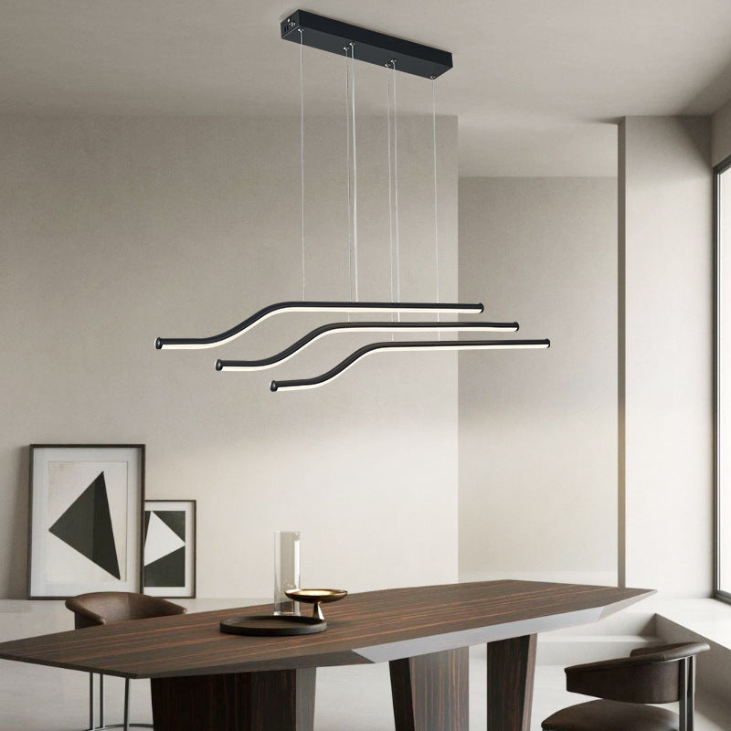Arisha Minimalista Lineal Metal Lámpara Colgante Blanca/Negra