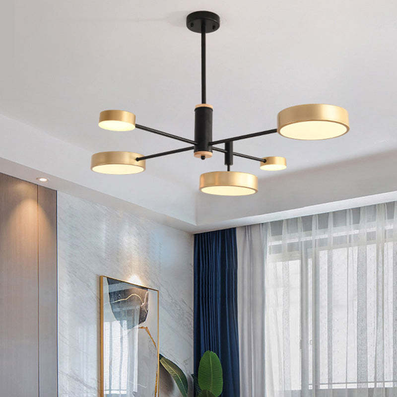 Arisha Moderna Bifurcado Metal/Madera Lámpara Colgante Dorada/Blanca/Gris